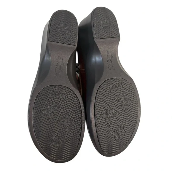 Alegria Eliza Leather Ankle Boots Brown Velvet Lace Up Comfort Shoes - Picture 4 of 5